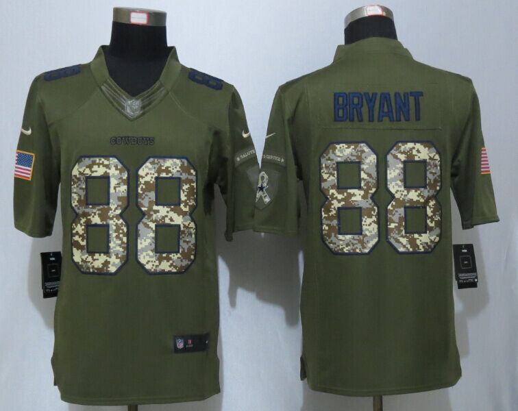 Dallas Cowboys 88 Bryant Green New Nike Salute To Service Limited Jersey